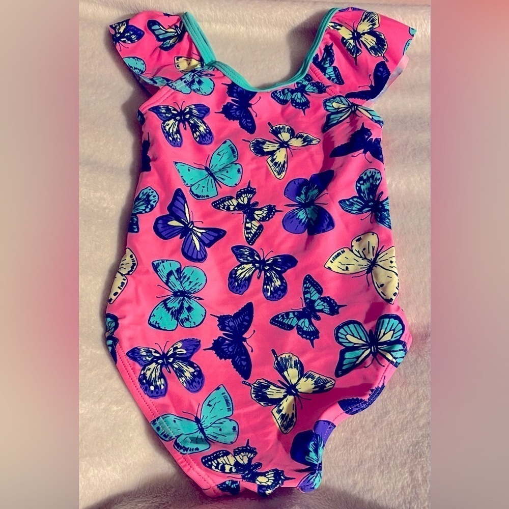 Wave Zone Swim Suit, One piece, Sz 24M, Butterflies, Pastel, Like new, Girly - Picture 8 of 11
